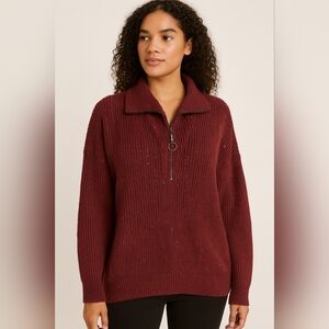 Nine West Pullover Sweater Cozy & chic, burgundy Knit Size XXL
